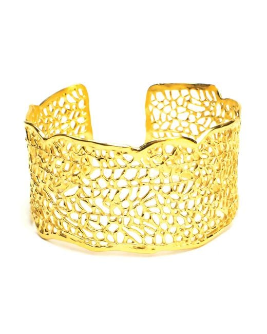 Lexi Jewelry Metallic Sea Goddess Organic Sea Fan Cuff Bracelet