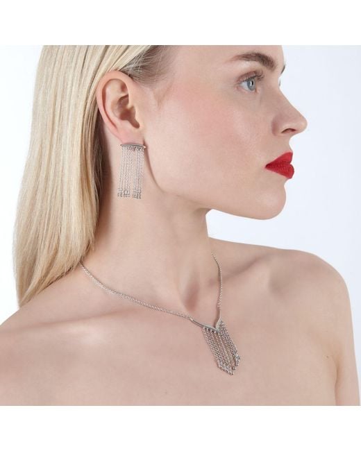 Lucy Quartermaine Metallic Waterfall V Necklace
