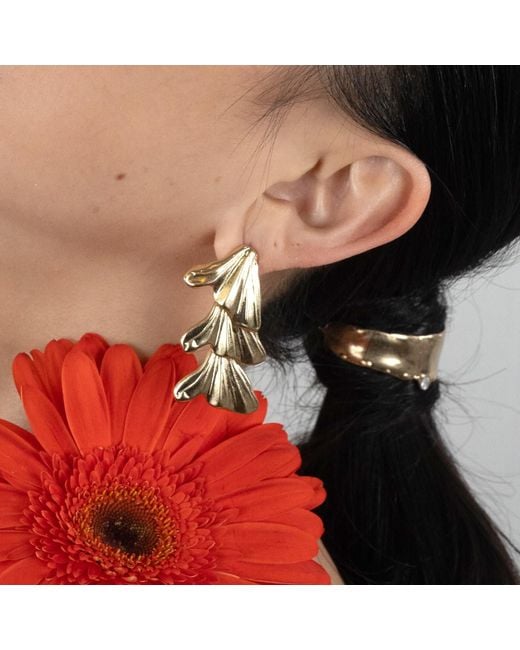 Rare Matters Jewelry Metallic Layered Leaf Earrings