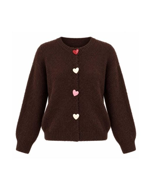 Girl In Mind Brown Lovey Button Up Cardigan