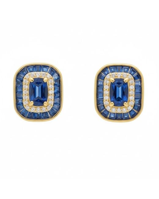 Latelita London Blue Great Gatsby Stud Earrings Sapphire