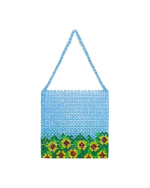 Tillie Beads Blue Sky Sunflower Detail And More Tote Bead Bag
