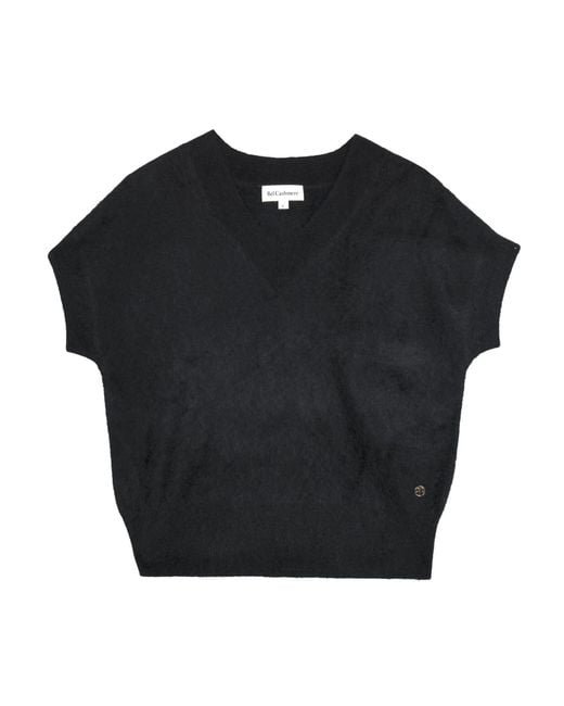 Bel Cashmere Black Melisa Brushed Cashmere Sweater