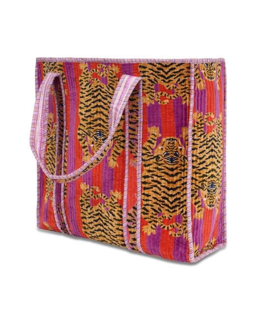 Conscious Yoga Collective Red The Ultimate Tibetan Tiger Velvet Tote