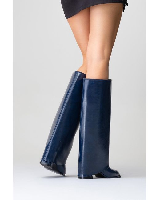 Prologue Shoes Blue Maybe Chunky Heel Boot