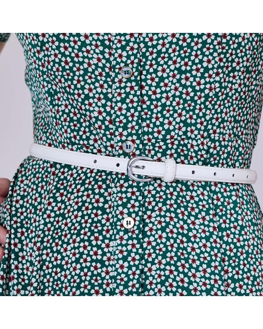 Smart and Joy Green Vintage Graphic Print Shirt Dress