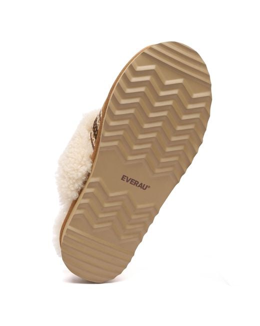 EverAu Australia Natural Crake Knitted Platform Slippers