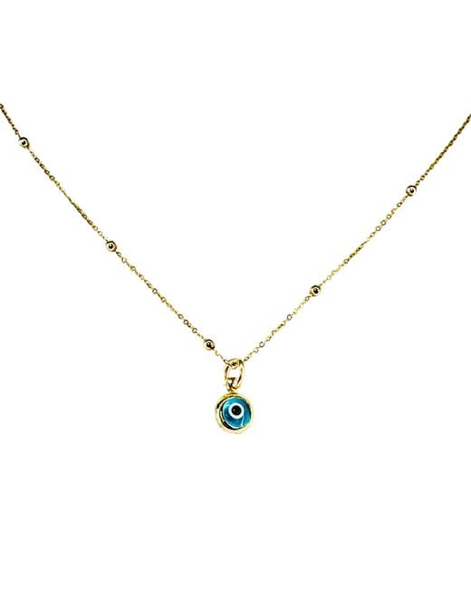 Lexi Jewelry Metallic 14Kt Aqua Evil Eye Necklace
