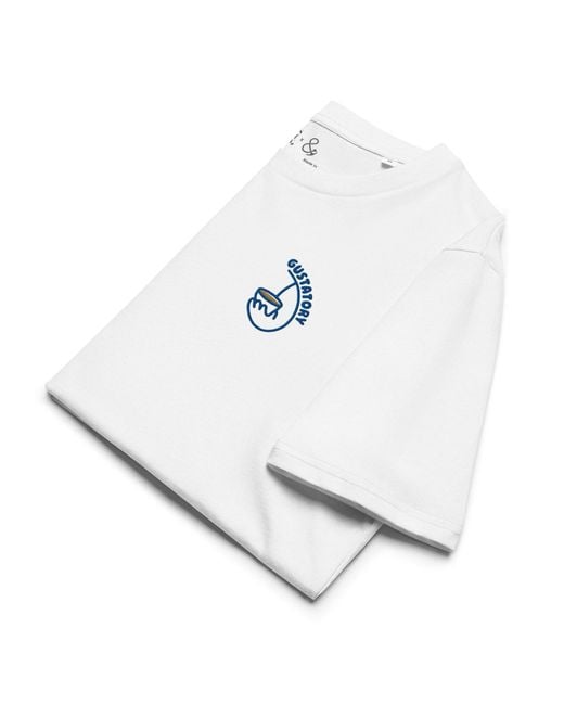 Anchor and Crew Blue Gustatory Coffee Alchemist Organic Cotton Embroidered T-Shirt
