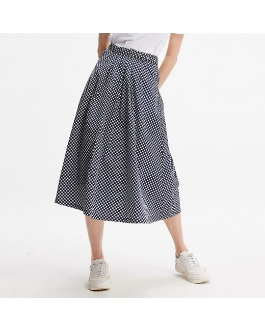 Smart and Joy Purple Flared Polka Dot Skirt