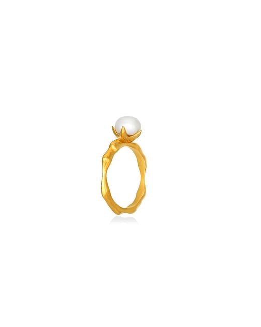 Myrto Katramadou Jewellery Metallic Thalassa – Pearl Ring