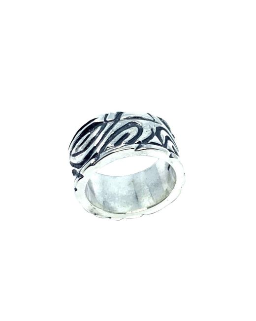 Tg-Jewellery by Tamara Gervasio Blue Le Linee Ring – Sterling Polish And Oxide