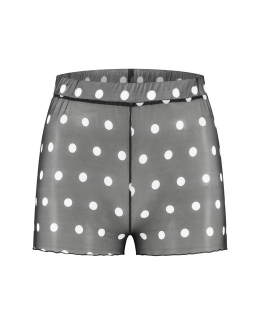 Noblesse Oblige White Small Polka Dot On Mesh Sleep Shorts