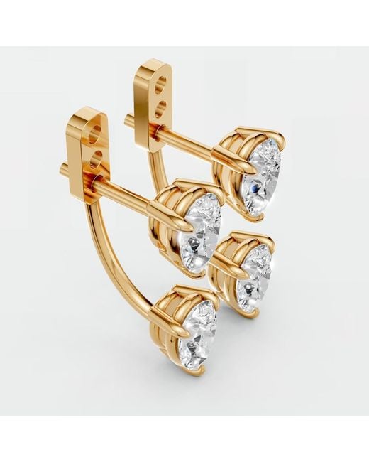 Aya Fine Jewelry Metallic Pear Cut Lab Diamond Front Back Drop Earrings