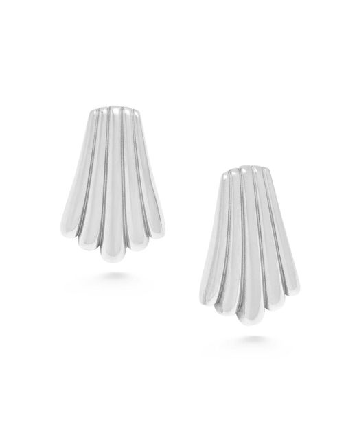 Nialaya White Calico Shell Earrings