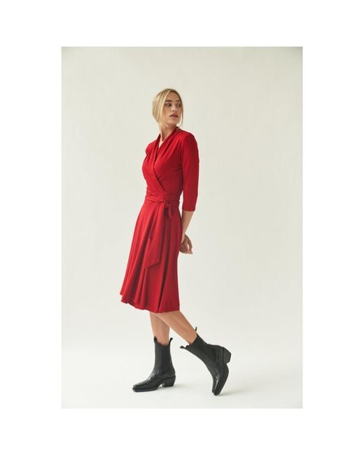 Marianna Déri Red Jersey Wrap Dress