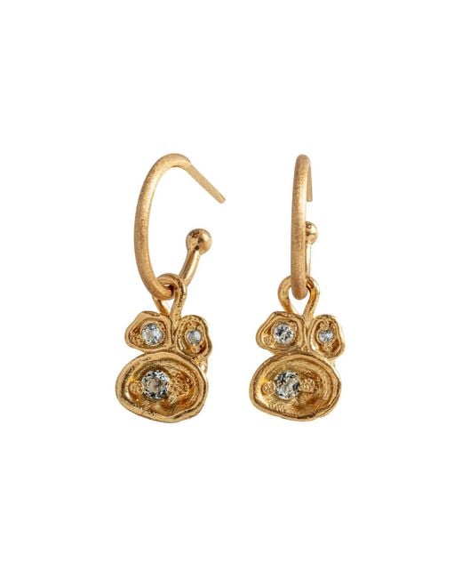 Claire Hill Designs Metallic Aquamarine Lichen Hoop Earrings