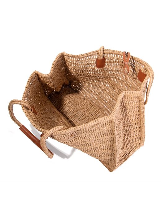 Jurgi Brand Brown Neutrals Handmade Beach Bag With Leather Accents