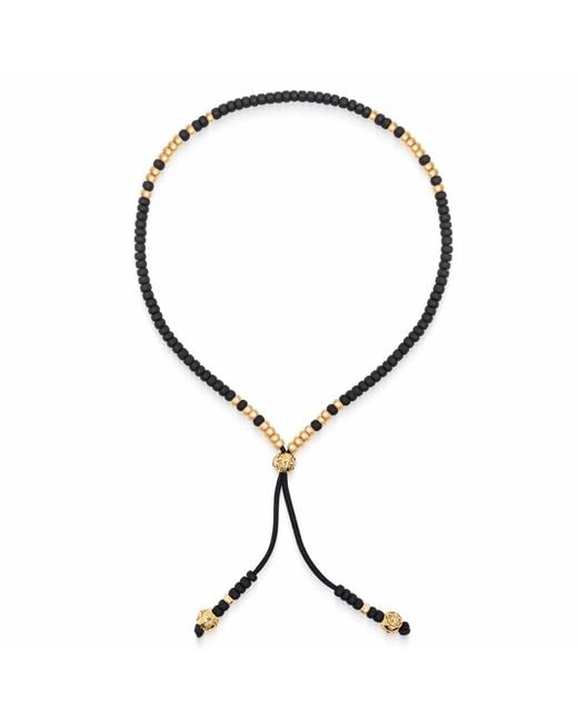 Nialaya Brown Beaded String Bracelet for men