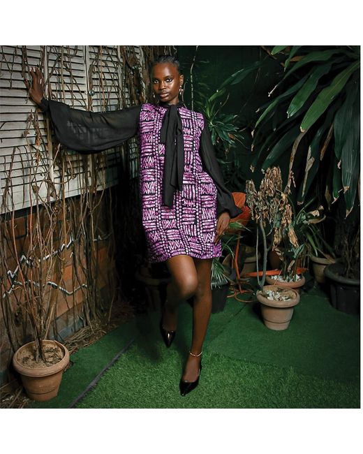 Chuks Collins Purple Ajah New Collection Drop2- A-Line Shift Dress