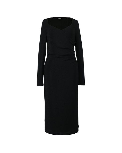 Smart and Joy Black Fitted Jersey Rush Side Dress
