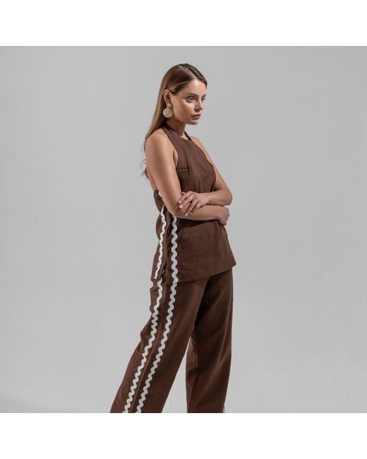 Thisisu Collection Brown Wavy Top