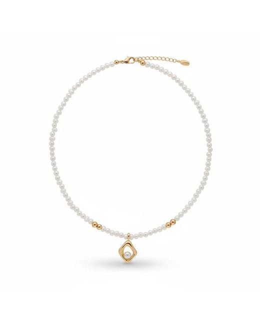 Angel Barocco Metallic Bead & Pearl Necklace