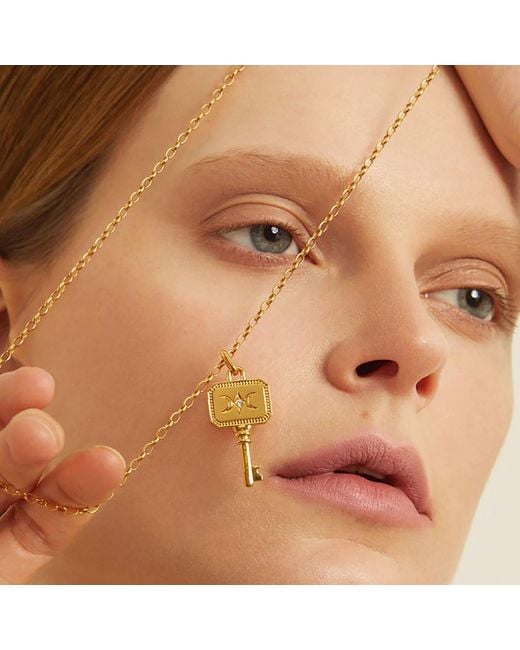 Cote Cache Metallic Cote Cache Key Pendant Chain Necklace