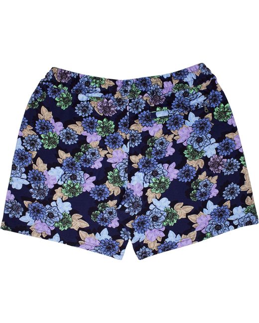 Lords of Harlech Blue Silus Snap Floral Interlock Shorts for men