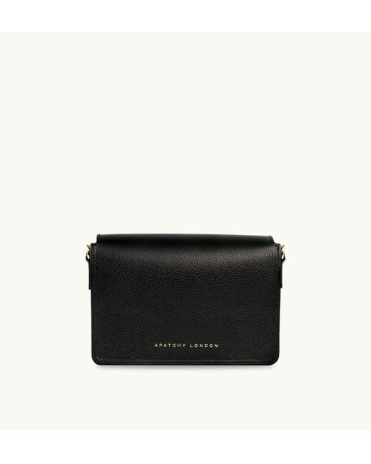 Apatchy London Black The Newbury Leather Crossbody Bag