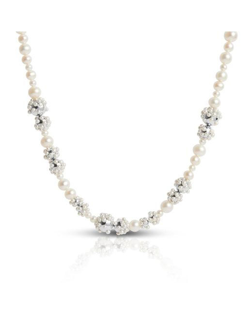 Kasun Metallic Pearl Droplets Necklace