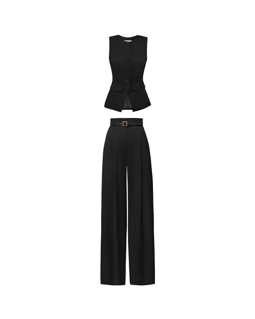 ALINA CERNĂTESCU Black Ruya Classic Vest And Mini Pants Matching Set