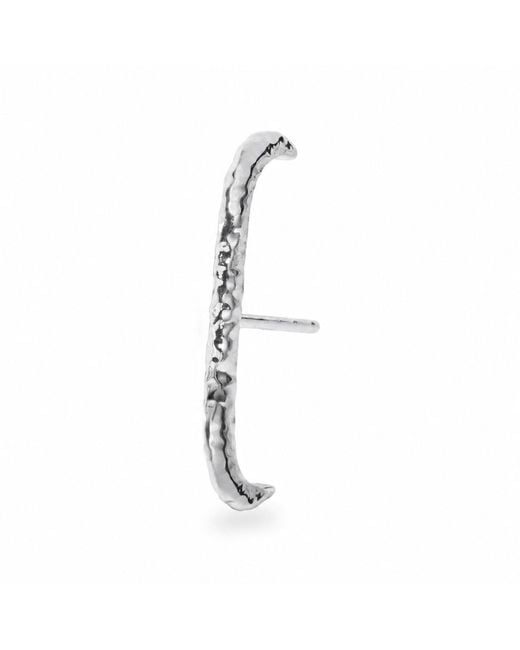 Zohreh Metallic Hammered Suspender Earring Sterling
