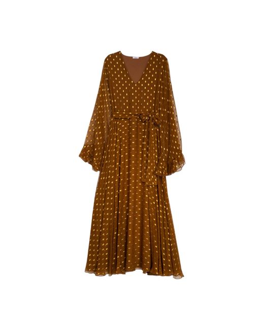 brown strapless midi dress ALIAS CHOC TEXTURED DRESS – DISSH main image 0