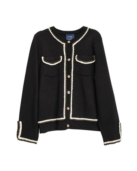 Tantra Spain Sl Black Knitted Jacket With Front Pockets
