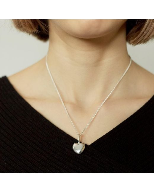 Katie Mullally Metallic Beaten Heart Sterling Necklace