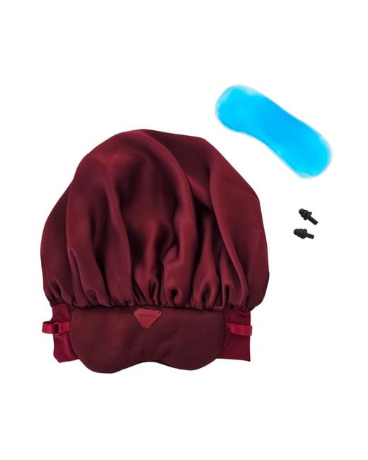St Cayman Blue Ibonnet Kids Adjustable Satin Bonnet & Eye Mask With Gel Insert