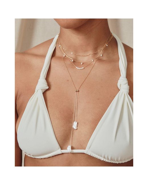 SET & STONES White Elliatt Lariat Necklace