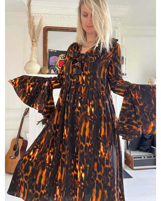 Klements Brown Morhav Silk Dress