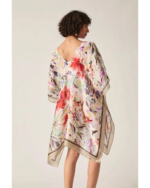 James Lakeland White Floral Mosaic Kaftan