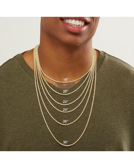 Kylie Harper Metallic Italian Sterling 2Mm Diamond-Cut Rope Chain