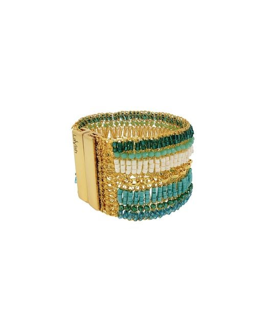 Lavish by Tricia Milaneze Blue Ocean Teal Mix Tides Handmade Crochet Bracelet