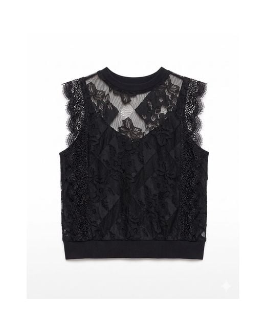 Tantra Spain Sl Black Sheer Lace Top With An Elastic Waistband