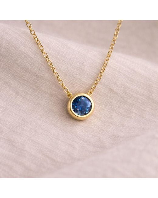 Lily Flo Jewellery Metallic Aurora Sapphire Solitaire Necklace