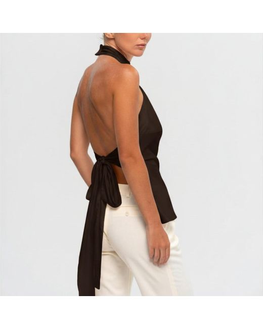 The Ethos Studio Brown Alica Top, Silky