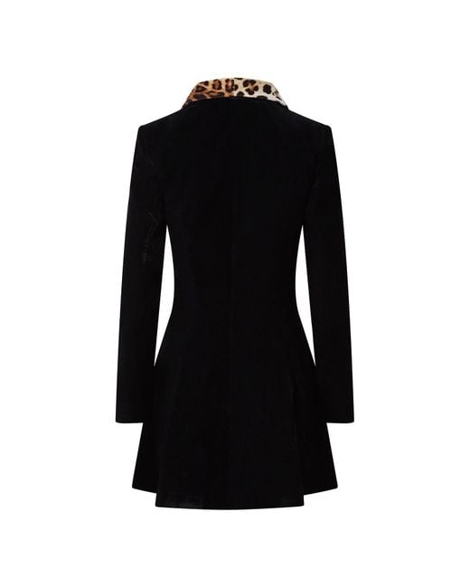 Beatrice von Tresckow Black Leopard Tiber Velvet Swing Jacket