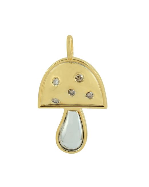 Artisan Metallic Diamond Mushroom Pendant