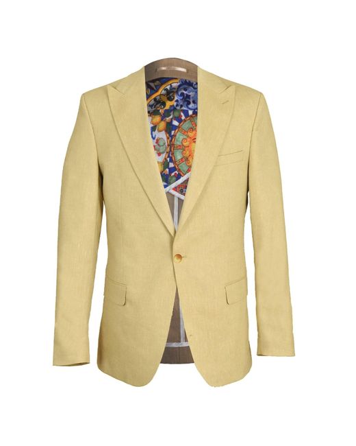 DAVID WEJ Metallic Neutrals Hugo Linen Single Breasted Suit for men