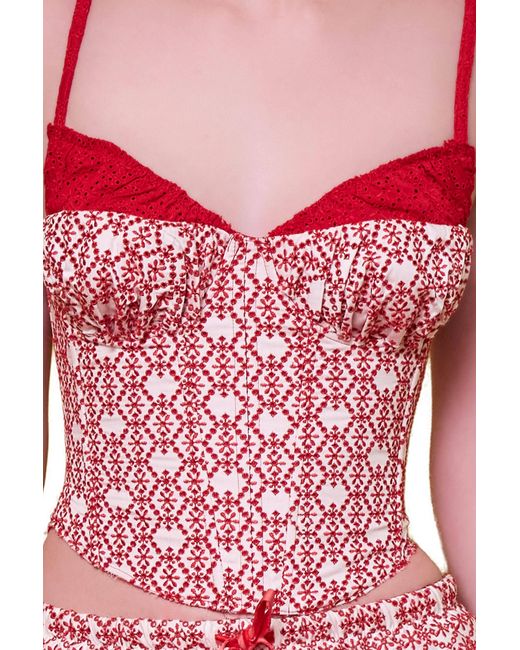 Pcfg The Broderie Anglaise Edit Embroidered Bodice Corset Top