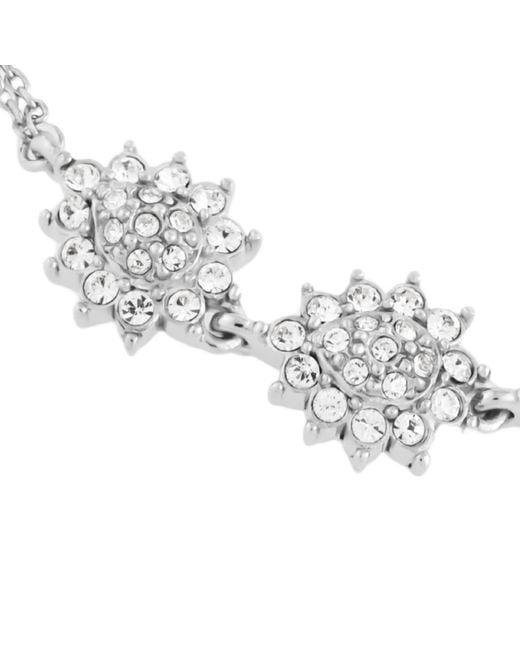 Grosse Metallic Platinum & Crystal Flower Statement Bracelet, Series Gleam